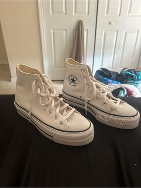 Converse Chuck Taylor All Star Platform High-Top Sneakers in Cream